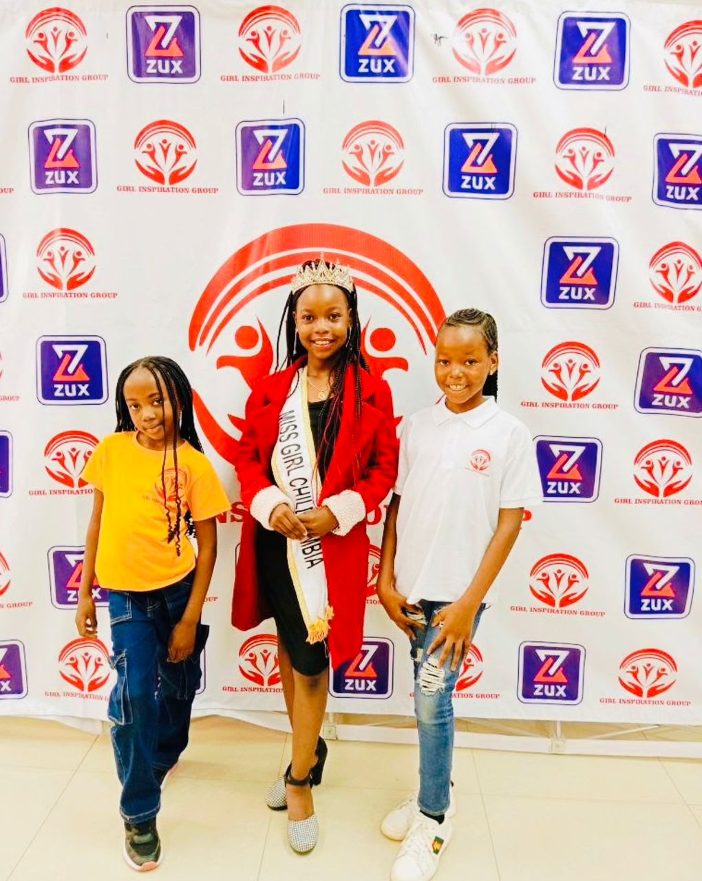 Miss Girl Child Zambia and GIG members at the launch